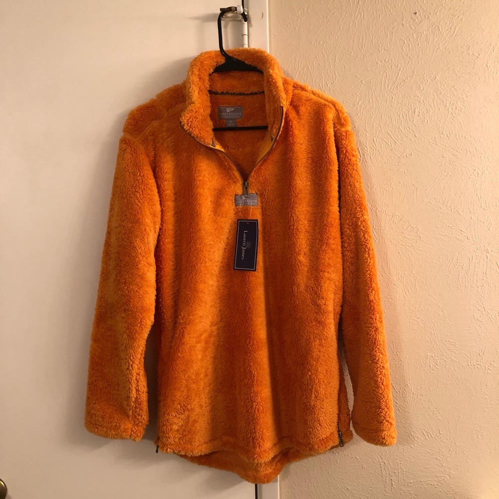 Orange Lauren James fleece pullover New with Tags